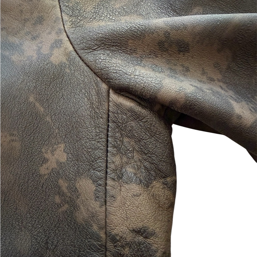 All Saints Drury Marbled Leather Jacket - Picture 5 of 6
